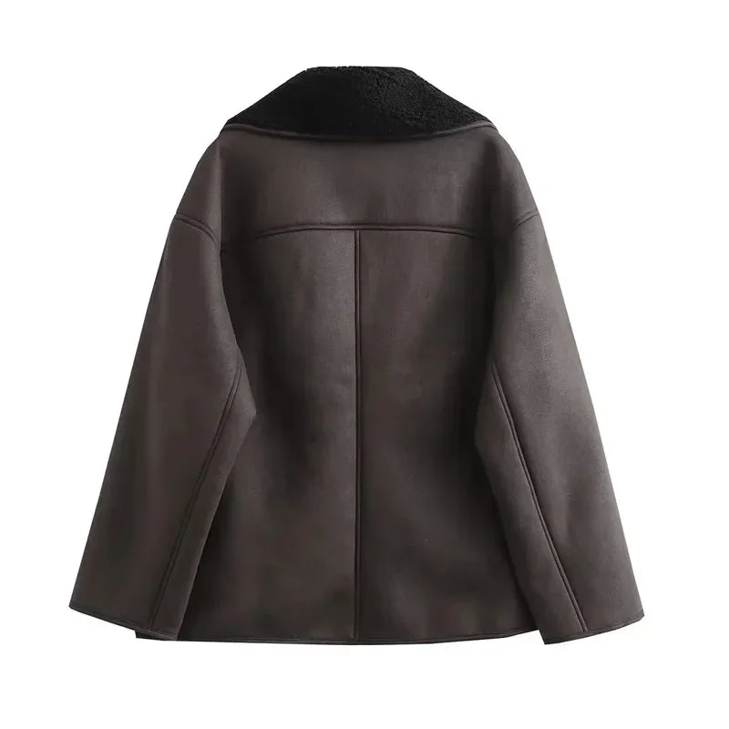CASACO OVERSIZED COURO
