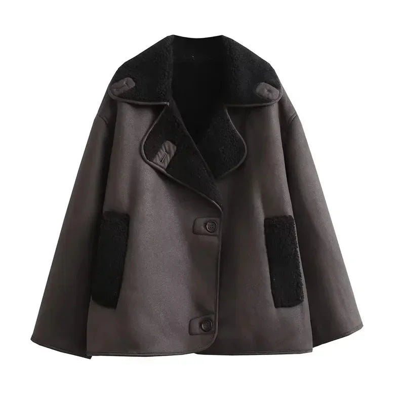 CASACO OVERSIZED COURO