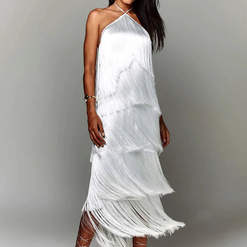 MAXI VESTIDO FRANJAS BRANCO