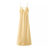 VESTIDO CETIM AMARELO MANTEIGA